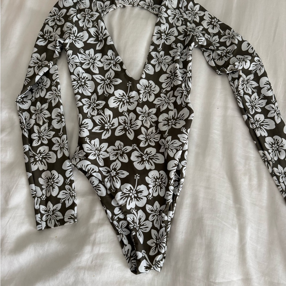 Benoa Swim Black and White Floral One Piece